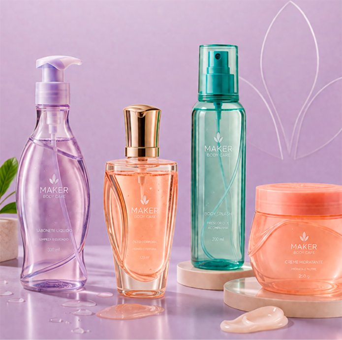 Produtos da linha Body Care Maker Cosméticos