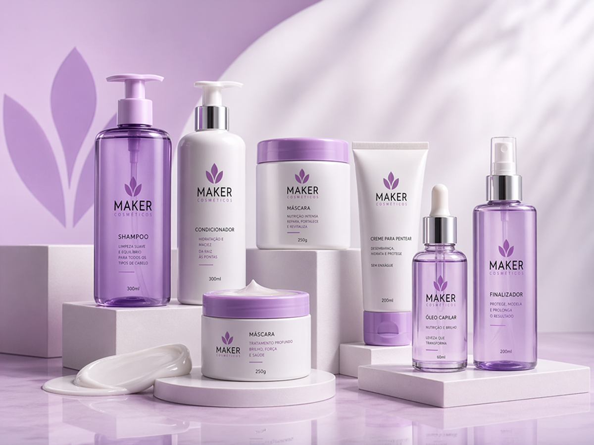 Linha de produtos capilares da Maker Cosméticos