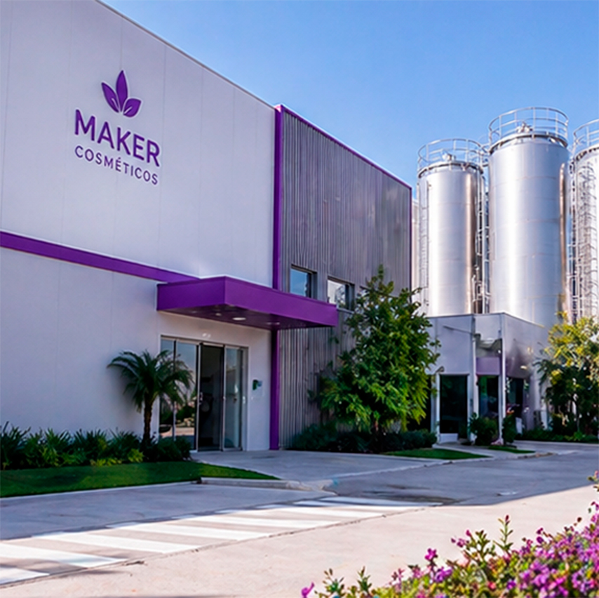 Fachada da fábrica Maker Cosméticos