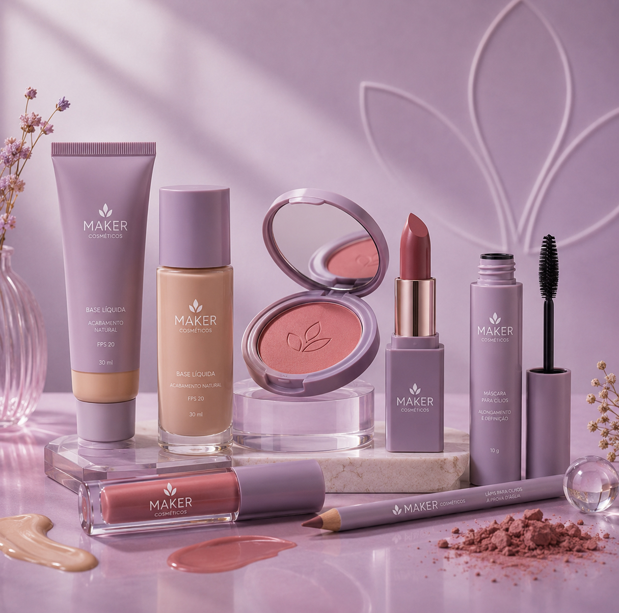 Produtos da linha Maquiagem Maker Cosméticos