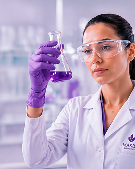 Profissional analisando amostra em laboratório
