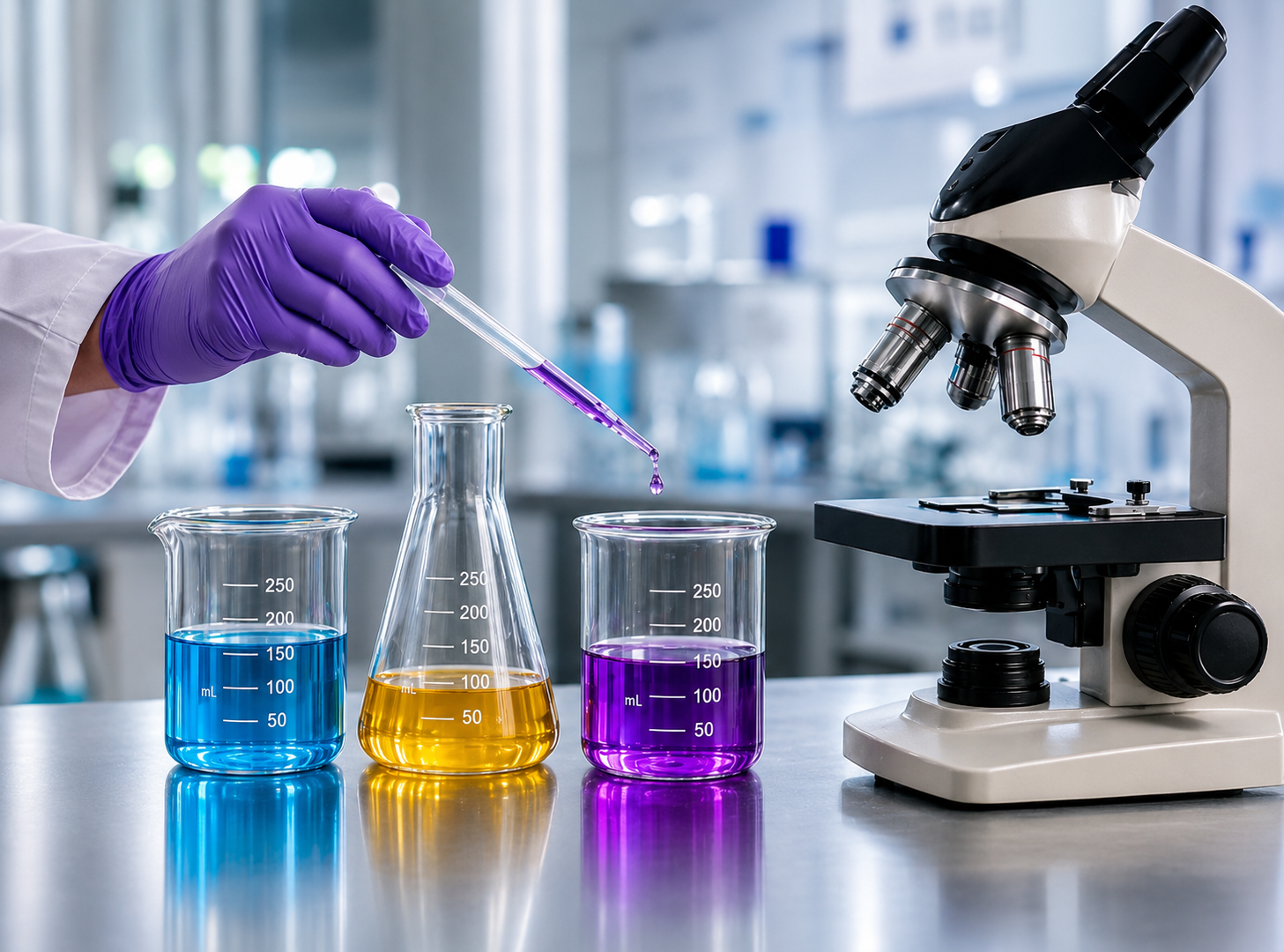 Pesquisa e desenvolvimento em laboratório da Maker Cosméticos